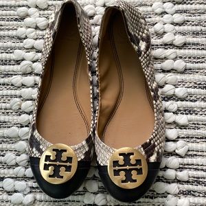 Tory Burch ballet flats snakeskin size 8
